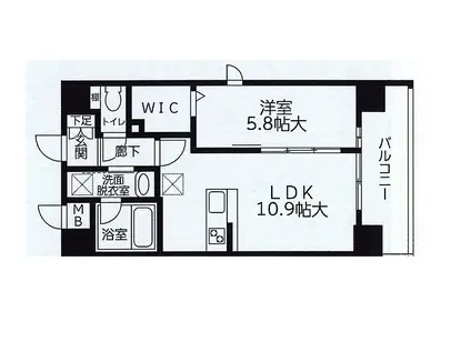 フェリシア宮町(1LDK/4階)の間取り写真