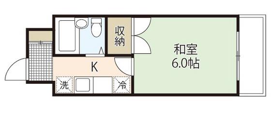 ピアーチェ住吉(1K/6階)の間取り写真
