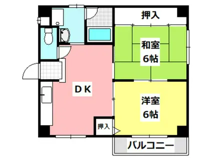 メゾン寺田(2LDK/3階)の間取り写真