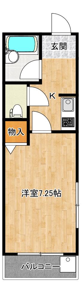 ハイツイーストサイド(1K/1階)の間取り写真