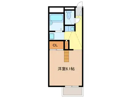 ヒルズ平子(1K/2階)の間取り写真