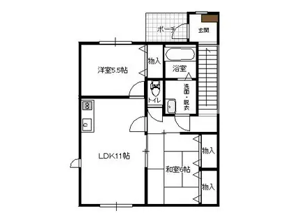 さくらA棟(2LDK/2階)の間取り写真