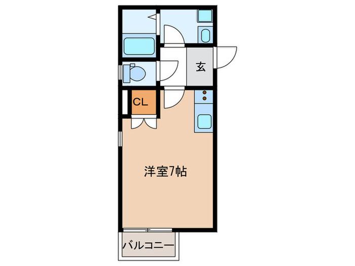 クレセント西代(ワンルーム/2階)の間取り写真