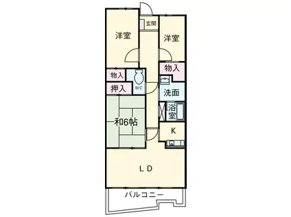 RMII高崎(3LDK/6階)の間取り写真