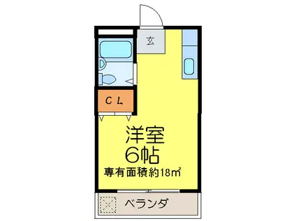 新和ハイツ(ワンルーム/2階)の間取り写真