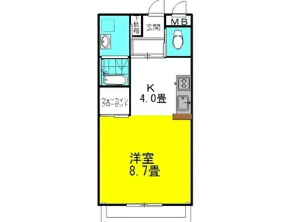 シティコートII(ワンルーム/3階)の間取り写真