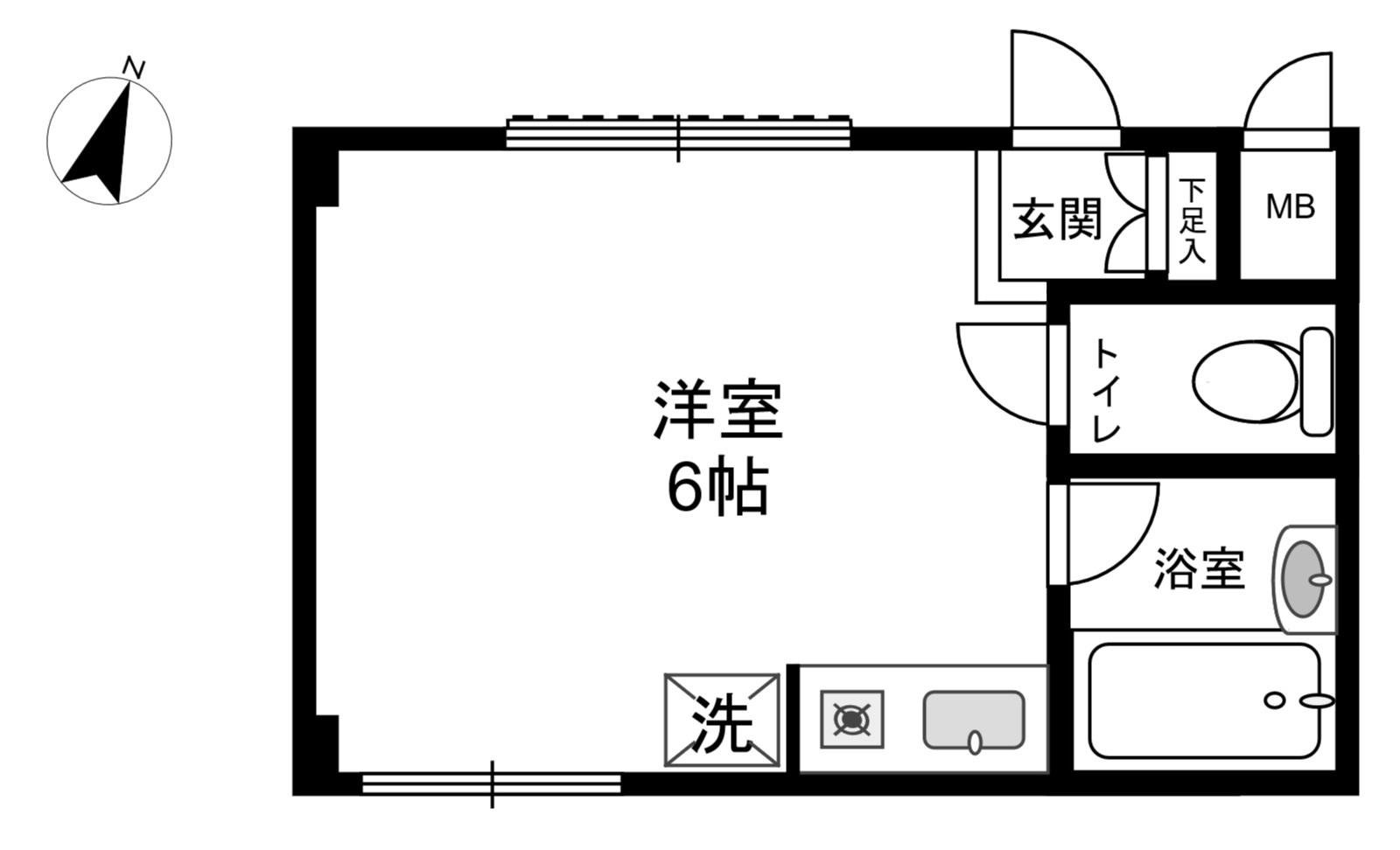 アイリット三宮(ワンルーム/4階)の間取り写真