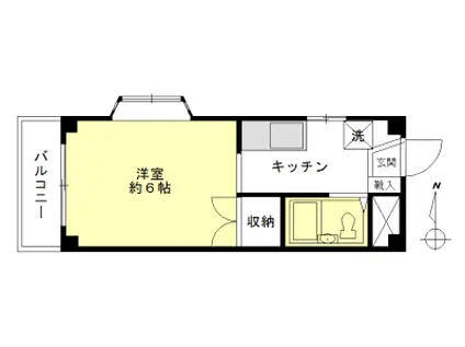 武蔵野コーポ第2(1K/2階)の間取り写真