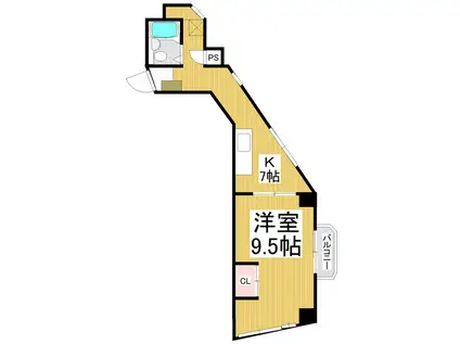 サンライト善光寺下(1K/3階)の間取り写真