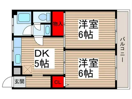 芝銀座ハイツ(2DK/2階)の間取り写真