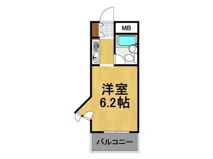 ジョイフル武庫之荘1(1K/3階)の間取り写真