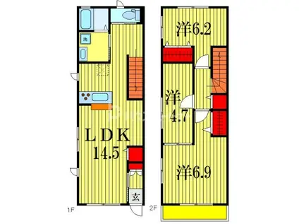 グランハイム柏の葉(3LDK/1階)の間取り写真