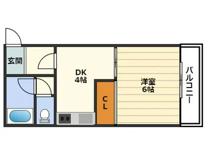 三和ハイツ(1DK/3階)の間取り写真