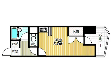 セレーナ喜志三番館II(ワンルーム/7階)の間取り写真