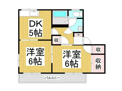 メゾンド大西B(2DK/1階)の間取り写真