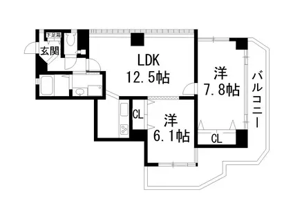 プレステージ宝塚売布(2LDK/2階)の間取り写真