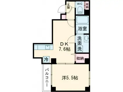ツリーデン高島平(1DK/3階)の間取り写真