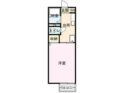 キャラボクIII(1K/2階)の間取り写真