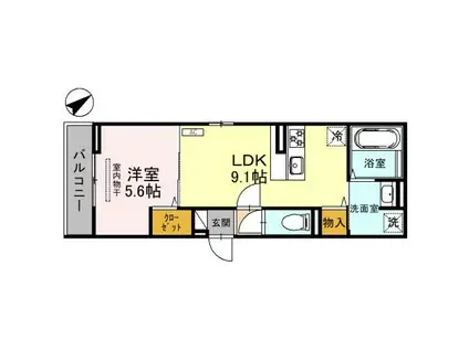 朝霞市東弁財PJ(1LDK/3階)の間取り写真