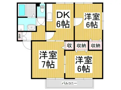 ハイランドタウンG(3DK/2階)の間取り写真