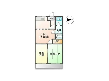 ラフォーレ神谷(2LDK/2階)の間取り写真