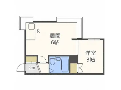 ハウスロイヤルカープ(1DK/2階)の間取り写真