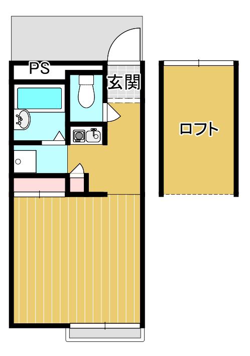マーシュフィールド(1K/2階)の間取り写真