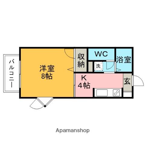 フレグランスすみれ(1K/1階)の間取り写真