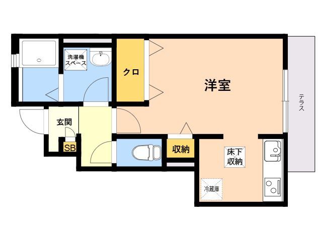 アムール椿(ワンルーム/1階)の間取り写真