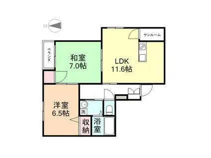 リブロいみず(2LDK/2階)の間取り写真