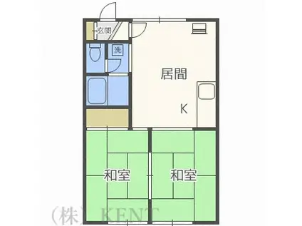 ラテルネ八軒(2LDK/2階)の間取り写真