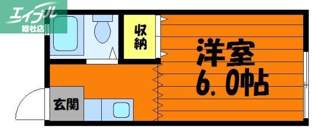 VENT VERT A棟(1K/2階)の間取り写真