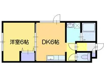 クリオ2・3(1DK/2階)の間取り写真