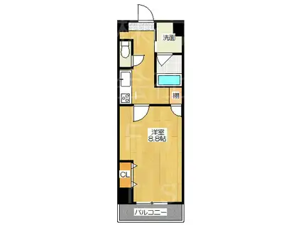 ヒルズ京都東(1K/3階)の間取り写真