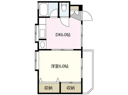 イシイハウス2(1DK/1階)の間取り写真