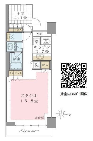 BRILLIA IST 東雲キャナルコート(1K/7階)の間取り写真