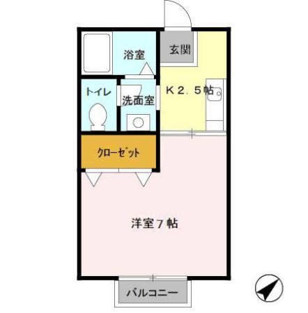 メゾンドノア(1K/2階)の間取り写真