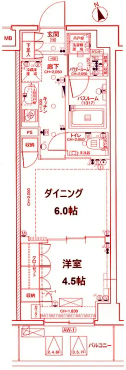 デュオステージ横濱赤門通り 2階階 間取り
