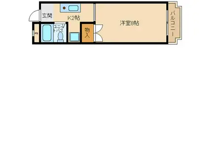 LA・VITA梅町(1K/2階)の間取り写真