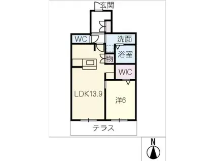 メゾン天白公園東 E棟(1LDK/1階)の間取り写真