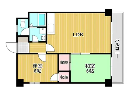 サンビレッヂ到津(2LDK/4階)の間取り写真