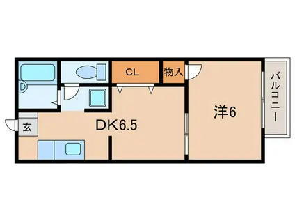 ハイツアビエスフィルマ(1DK/2階)の間取り写真