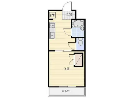 クレーバーマンションII(1DK/1階)の間取り写真