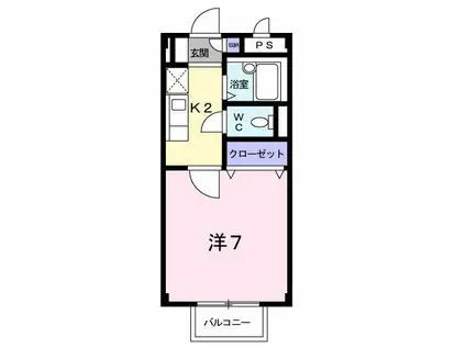 サウスコーポV(1K/2階)の間取り写真