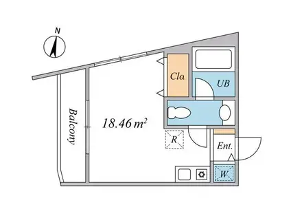 グランツブルク駒場(ワンルーム/1階)の間取り写真