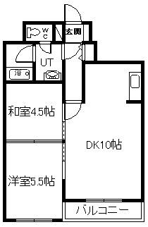 ゴトーハイム(2DK/2階)の間取り写真