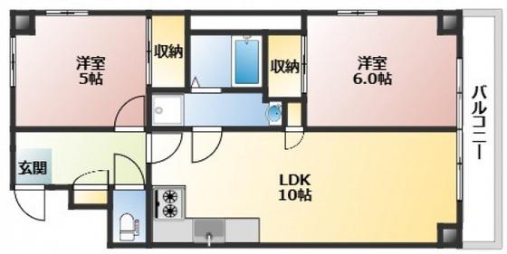 ビラ・シャレル(2LDK/3階)の間取り写真