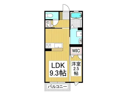 アーバンハイム篠ノ井(1LDK/1階)の間取り写真