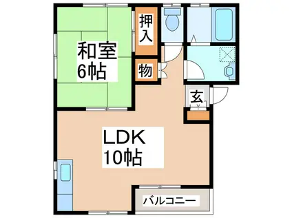 リバーレインOHANA(1LDK/1階)の間取り写真