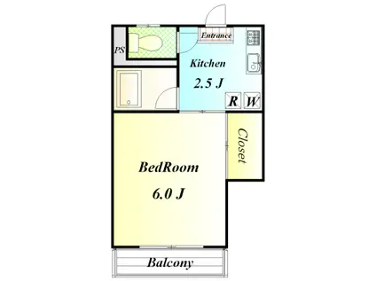 ロザンマンション(1K/3階)の間取り写真